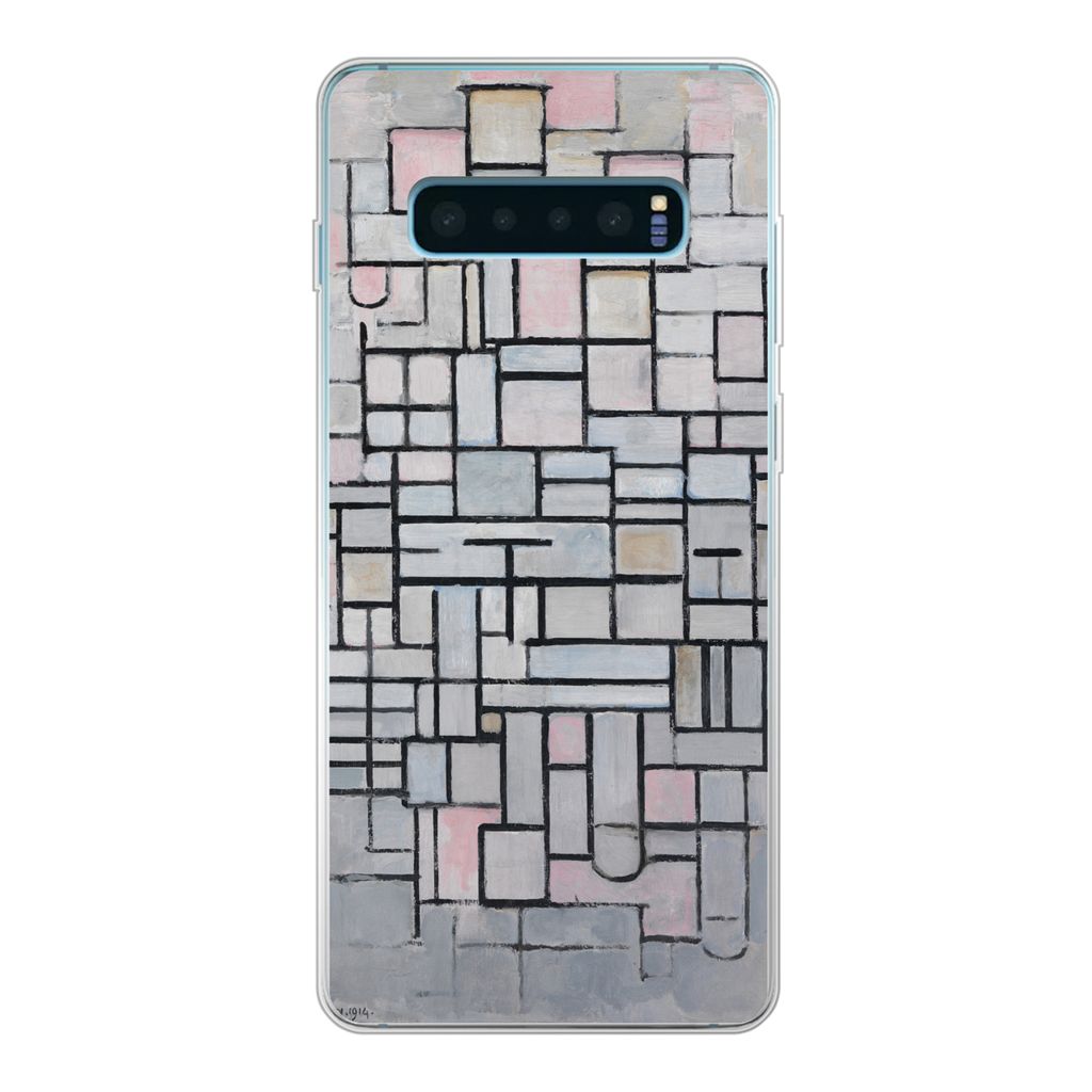 MuchoWow Handyhülle Schutzhülle Hülle für Samsung Galaxy S10 Plus Komposition 6 - Piet Mondrian Silikon Softcase Handy Hülle - Schutzhülle