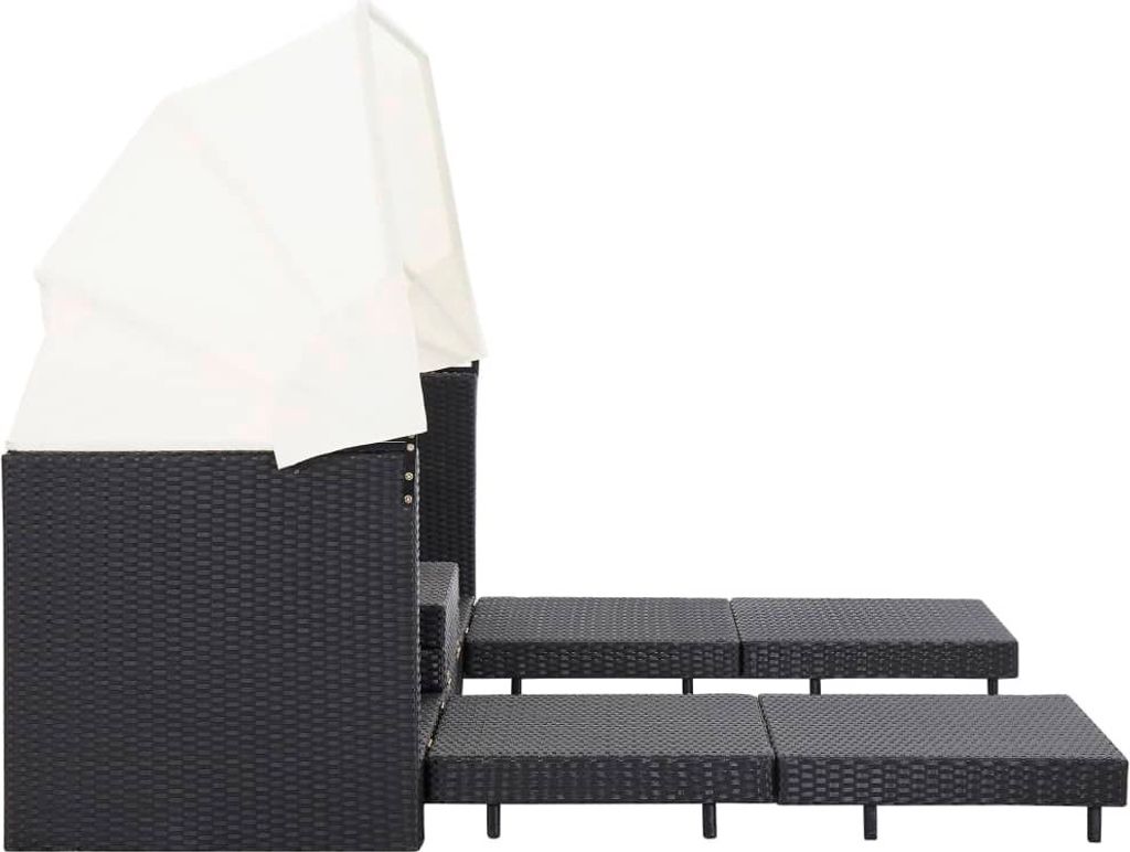 vidaXL Ausziehbares 3-Sitzer-Schlafsofa mit Dach Poly Produktbild 5