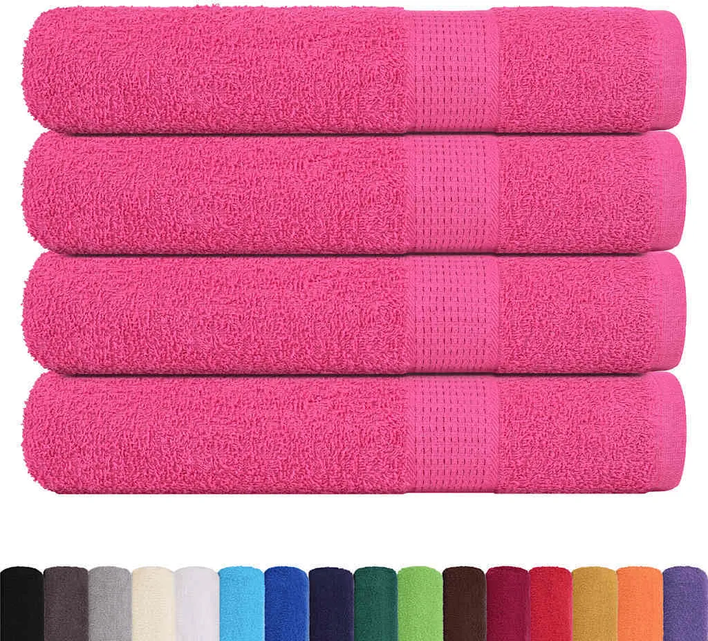 Asciugamani Sauna 80x200 Rosa 4 pz vidaXL in 100% Cotone Morbido