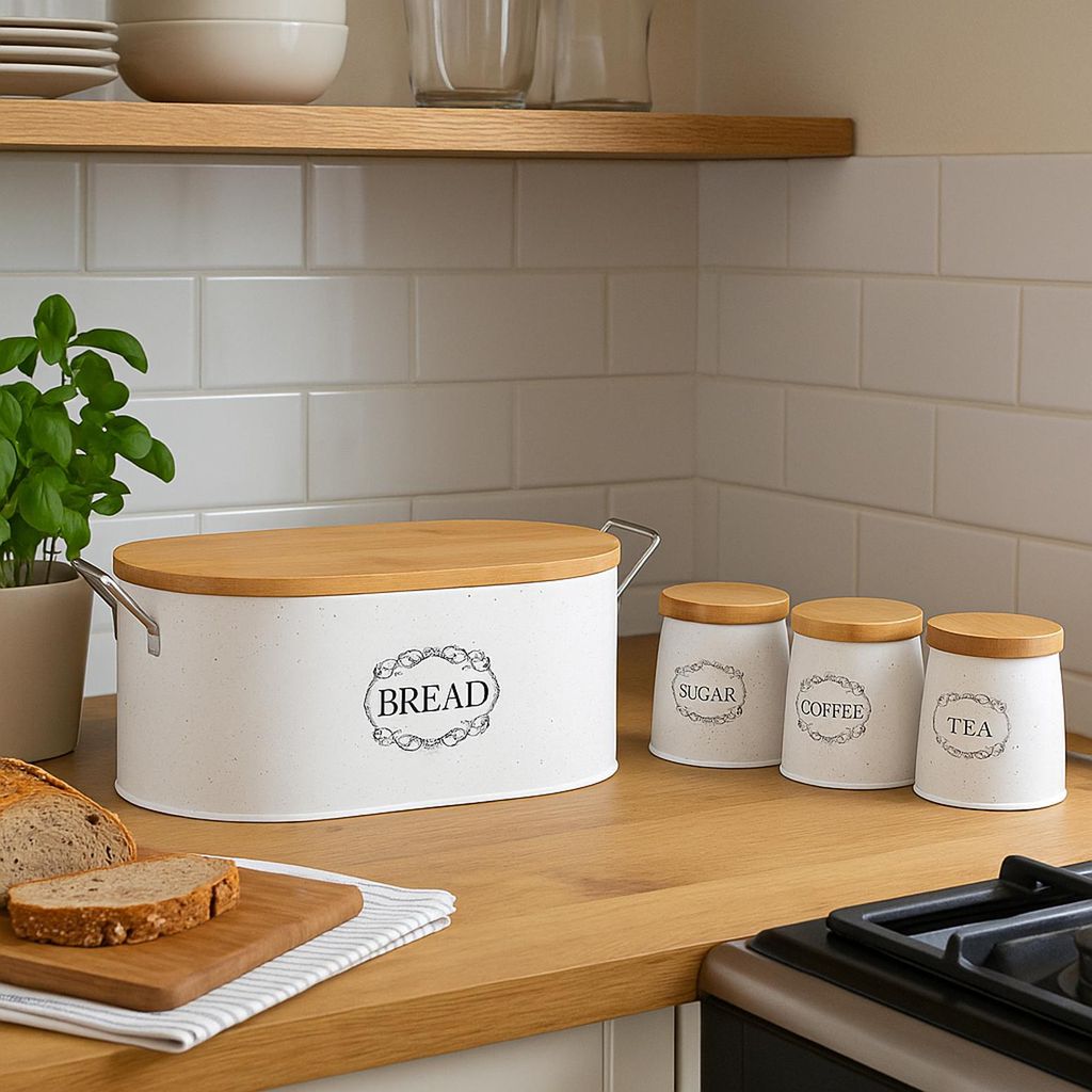Brot-, Kaffee-, Tee- und Zuckervorratsdose 4-teiliges Set neuetischkultur