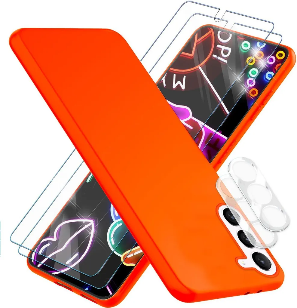 Custodia Arancione S23 + 2 Vetri Display e Fotocamera | Offerta Kit