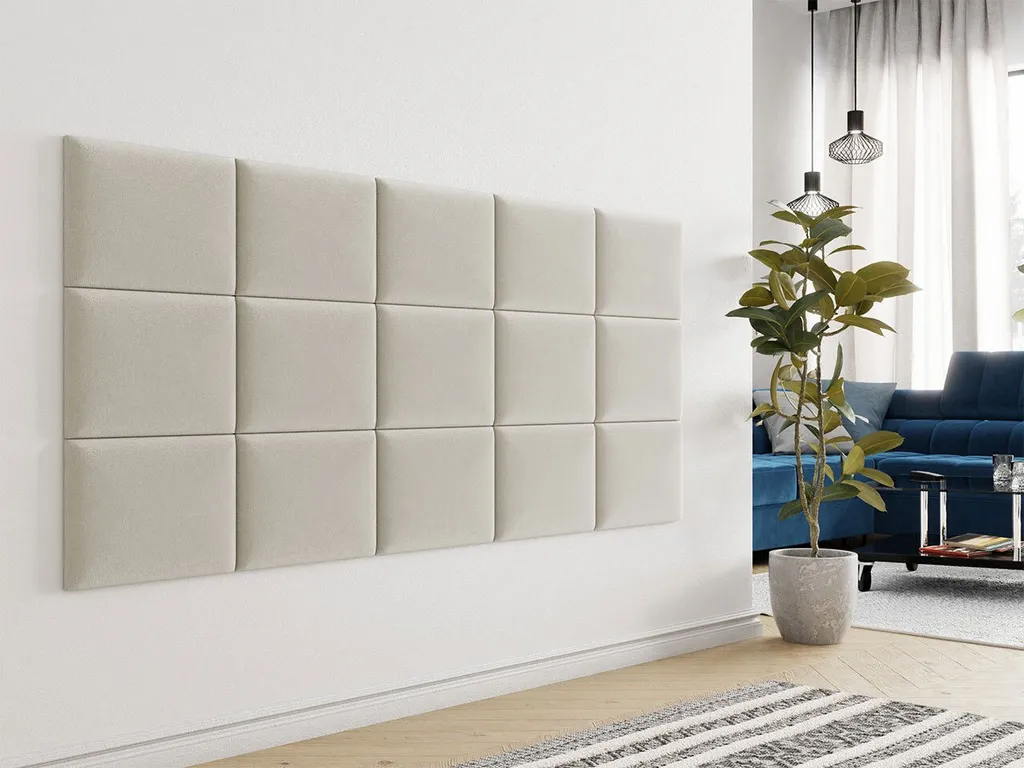 Dalle murale matelassée beige 40x30 cm PAG pour décoration de chambre