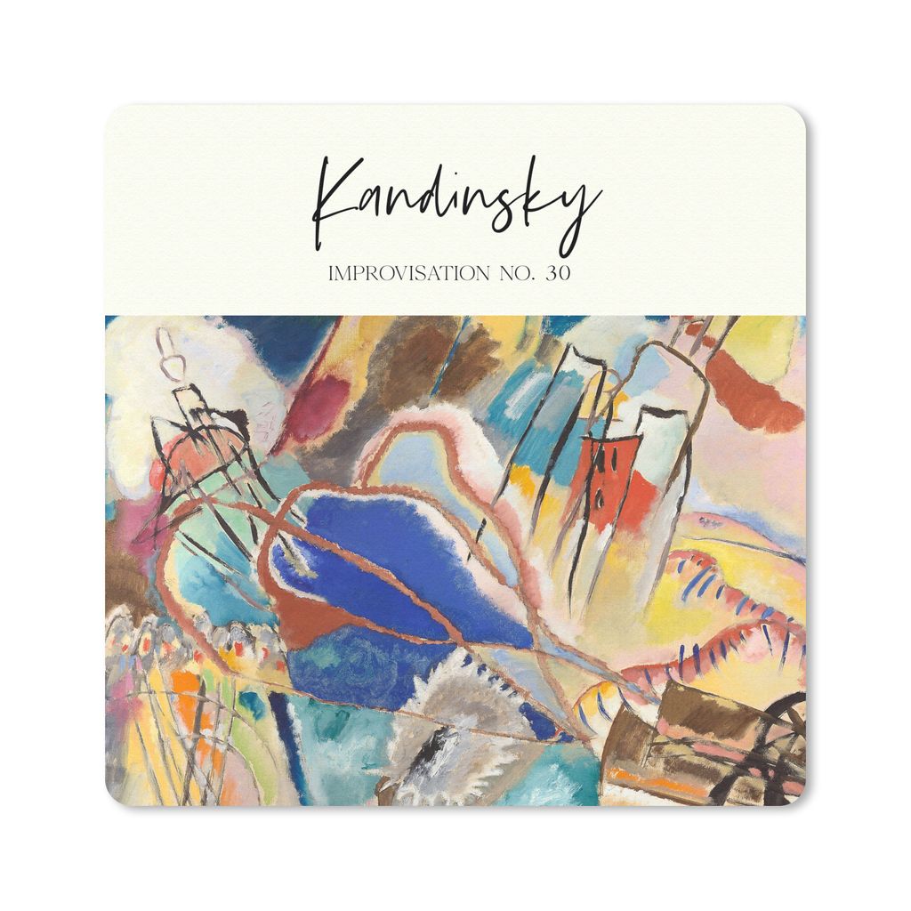 MuchoWow Mauspad Mousepad Kunst - Kandinsky - Improvisation Nr. 30 30x30 cm - Mousepads - Maus Mat - Pad - Mausunterlage - Gaming