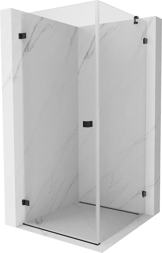 Mexen Lunar-B Duschkabine, schwenkbar links 90 x 90 cm, transparent, schwarz - 832-090-090-70-00-L