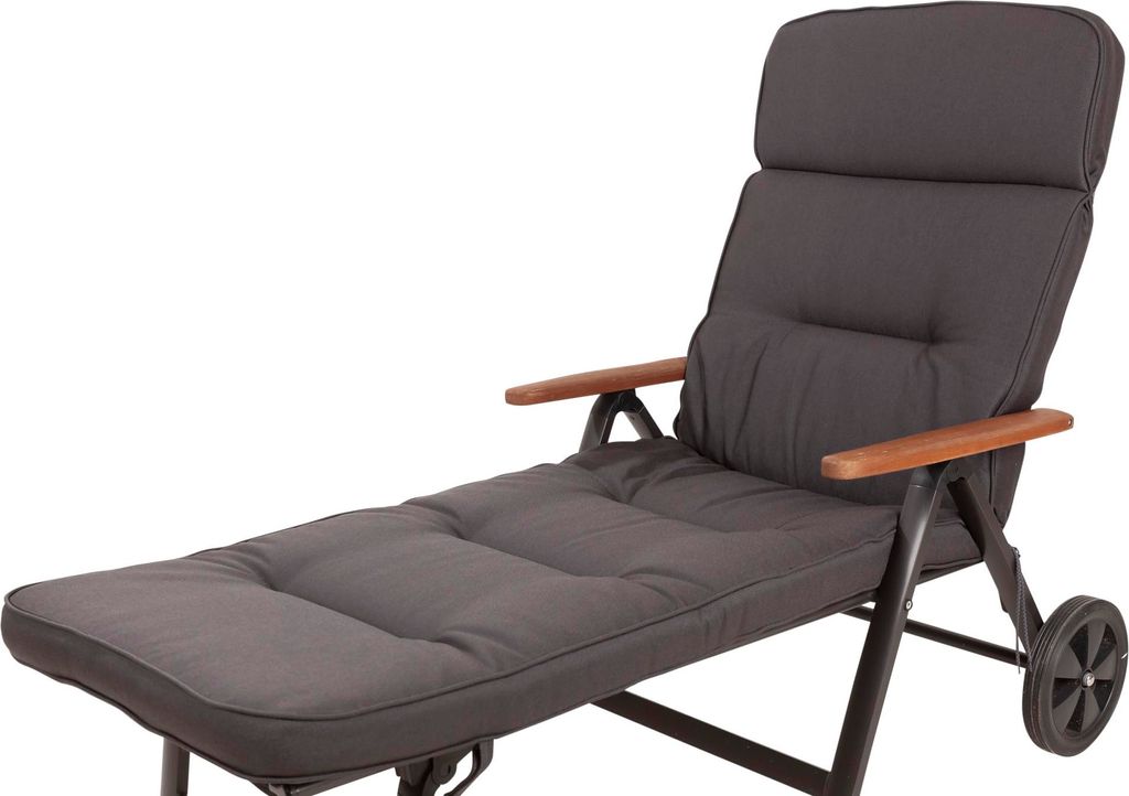 Auflage Rollliege Alicante 2399 extrabreit anthrazit 200x65x9cm wasserabweisend lichtecht Olefin KETTtex