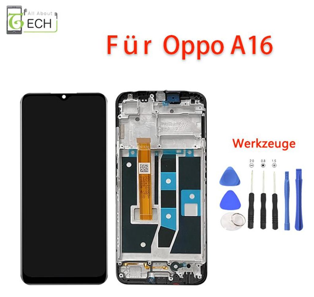 Für Oppo A16 / A16s CPH2269 LCD Display mit Rahmen Produktbild 