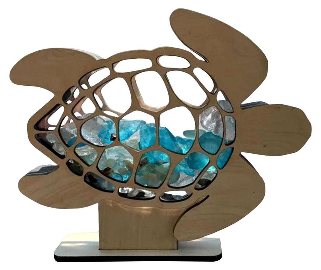 Ausstellungsbox aus Meeresglas, Aufbewahrungsbox in Form einer Meeresschildkröte, Erinnerungsbox aus Küstenmuscheln für Haifischzähne, Muschelk...