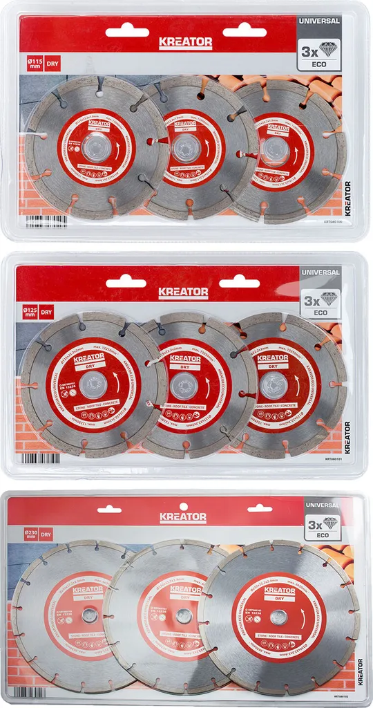 Disque Diamant 230mm pour Meuleuse : Pack de 3 Pièces Béton et Briques