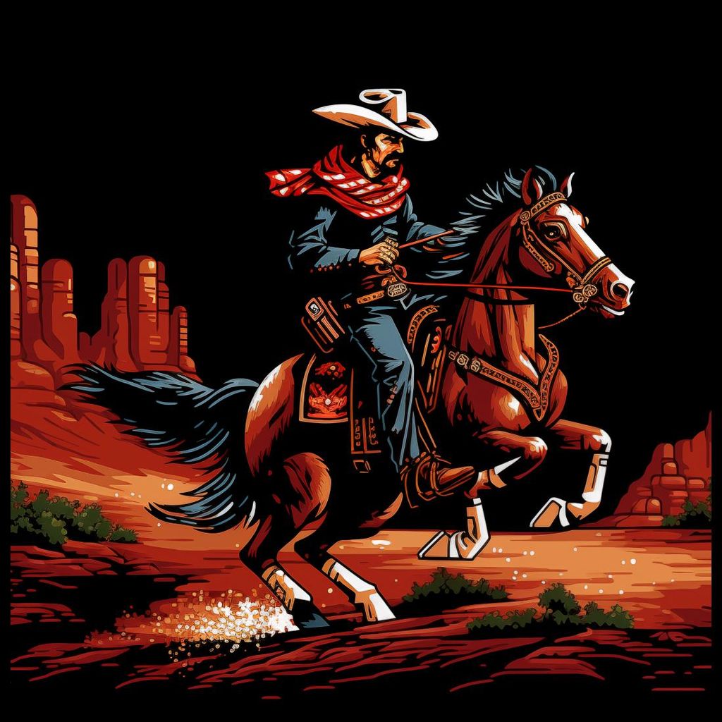 Plakat 100x100cm Galopp durch die Prärie