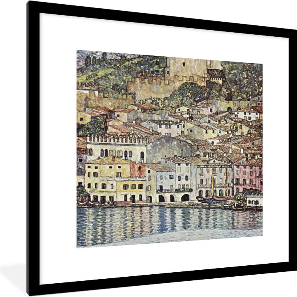 MuchoWow Gerahmtes Poster Landschaft - Gustav Klimt 40x40 cm - Poster mit Schwarzem Bilderrahmen Wandposter Rahmen Foto Bilder - Poster - Plakat ...