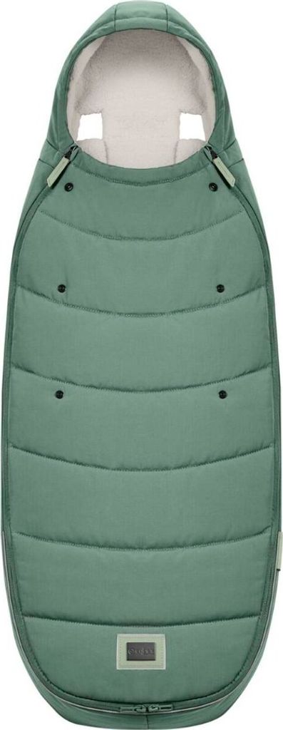 Cybex Platinum Fußsack Leaf Green/Dark Green – weicher Teddyfleece, wasserabweisend, kompatibel mit Priam, e-Priam & Mios Kinderwagen