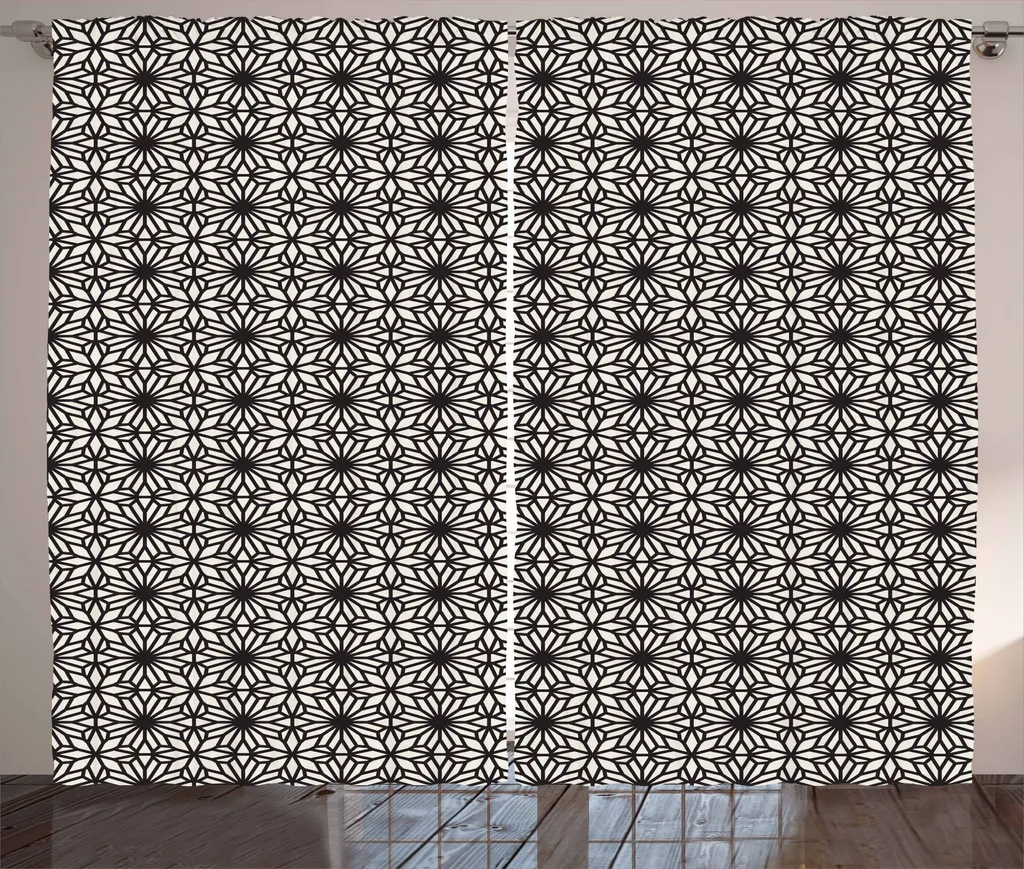 ABAKUHAUS Tenda Etnica Stella Marocchina 280x175 cm Nero e Bianco