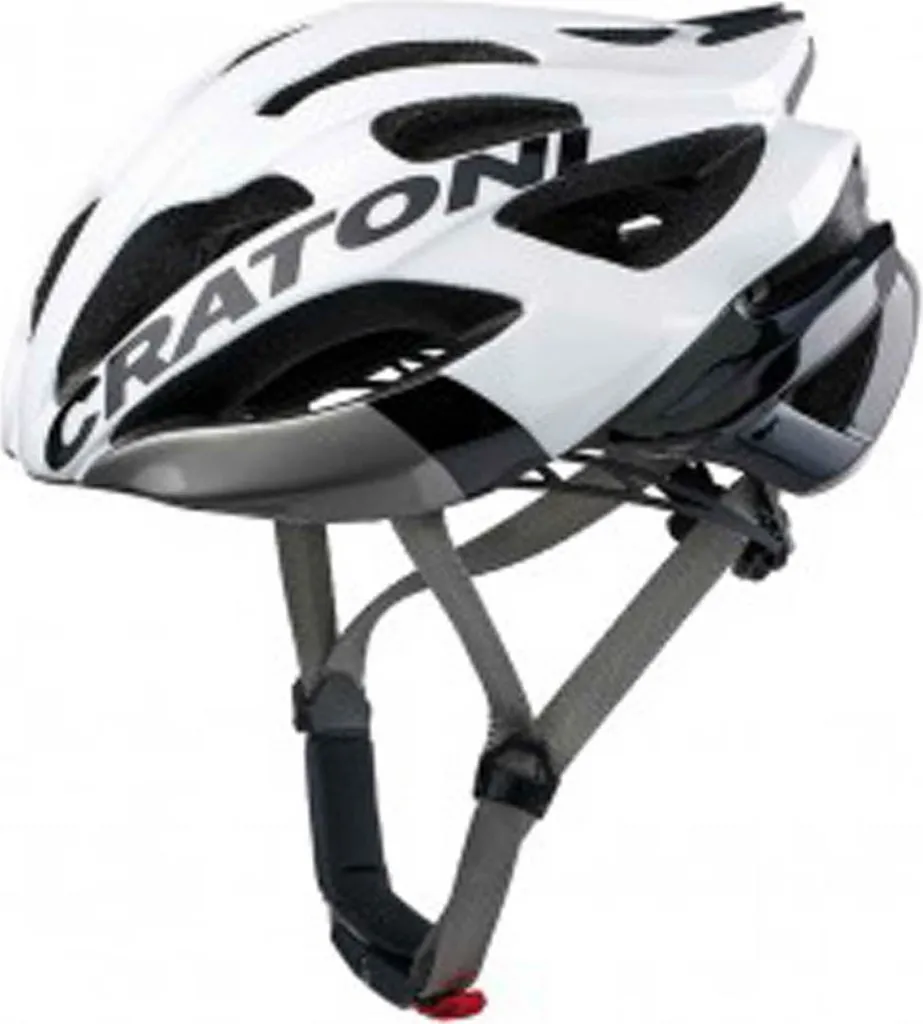 Casque route léger CRATONI C-Bolt avec 21 aérations blanc noir brillant