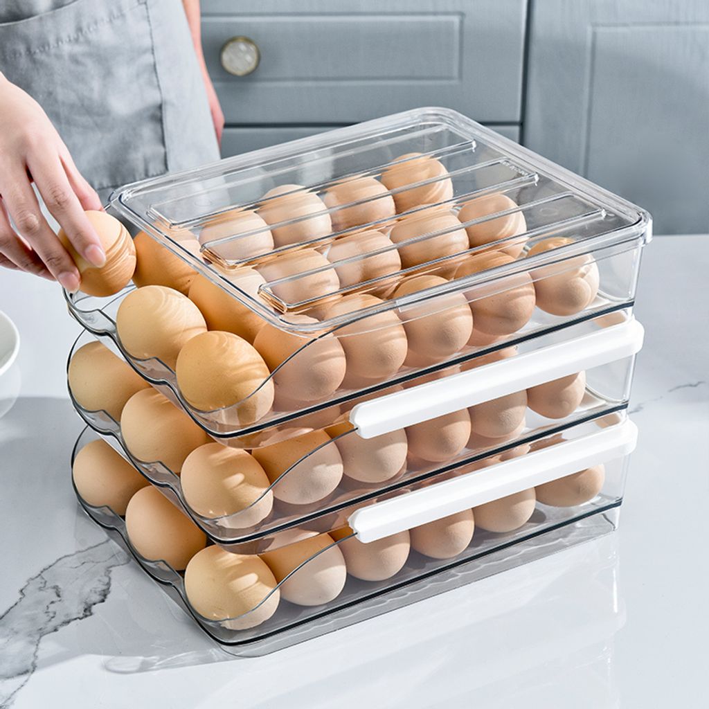 (3 vrstvy) Velkokapacitní držák na vejce do chladničky, Obrázek produktu 