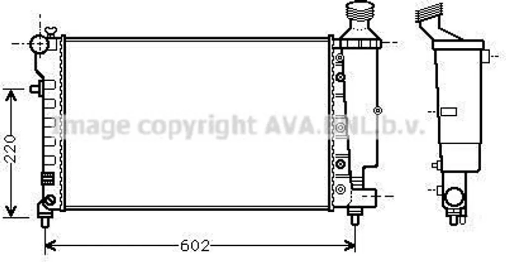 Radiateur Prasco PEA2262 pour réparation circuit refroidissement 106 II