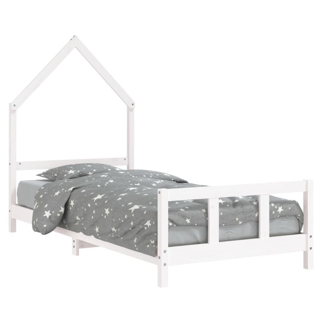 vidaXL Kinderbett Weiß 90x190 cm Massivholz Kiefer Produktbild 