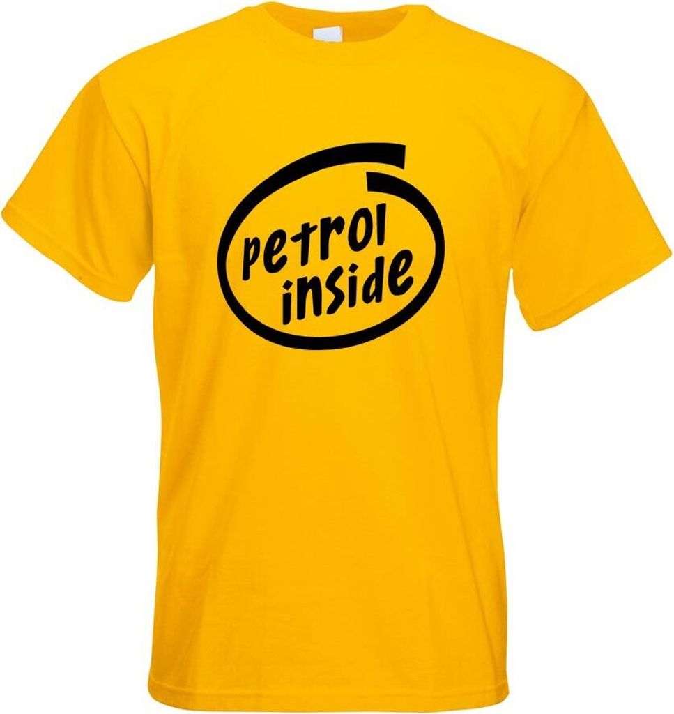 Kiwistar - T-Shirt - gelb - Petrol Inside Auto Motiv Bedruckt Funshirt Design Print - mit Motiv Bedruckt - Funshirt Design - Sport - Freizeit - Her...