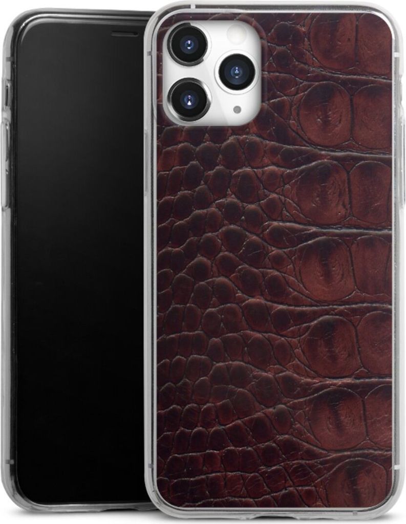 DeinDesign Slim Hülle für Apple iPhone 11 Pro Silikon Case Ultra Dünn Handyhülle Animalprint Krokodil Leder
