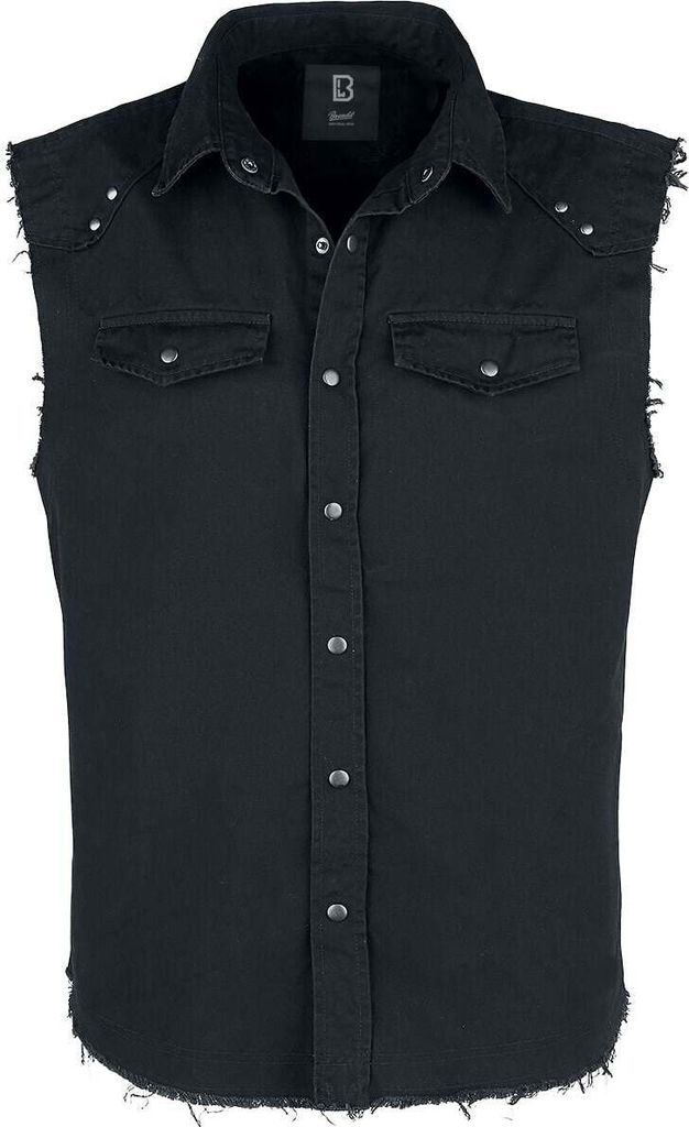 Brandit Kurzarmhemd Herren Sleeveless Vintage Shirt schwarz L