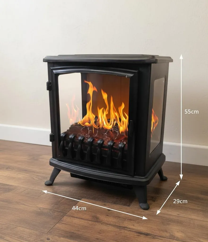 Cheminée Électrique Mobile Fire Glass - Chauffage d'Appoint Design LED - 6
