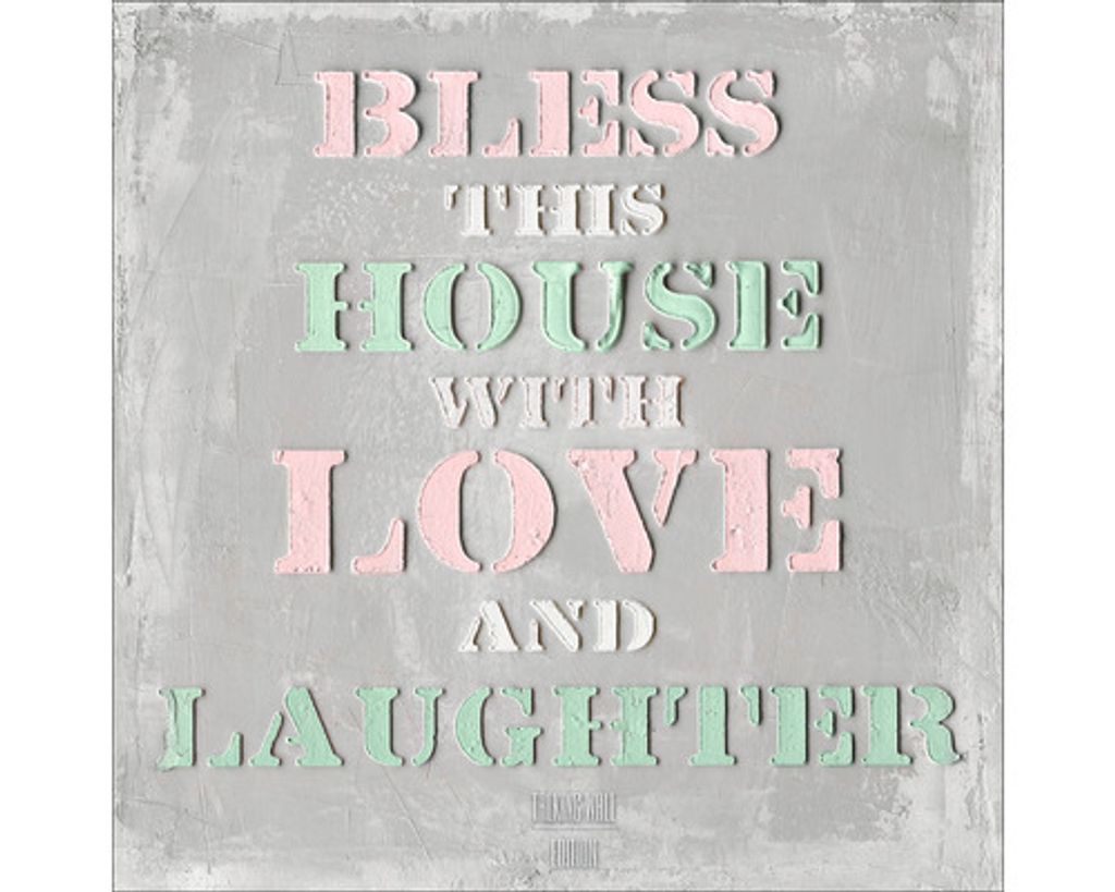 Leinwandbild Bless This House 50x50 cm