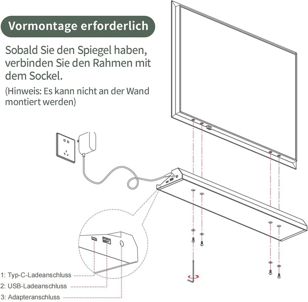 Miroir Tactile 15 Lampes LED à Intensité Variable avec Écran et Port USB - 8