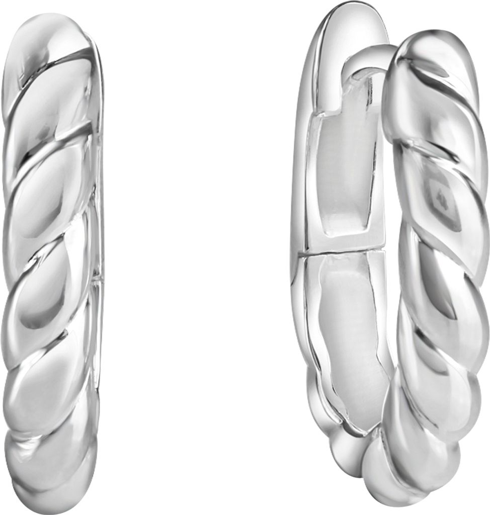 Celesta Silber Klappcreolen 925/- Sterling Silber 1,5cm weiß ohne 271210316