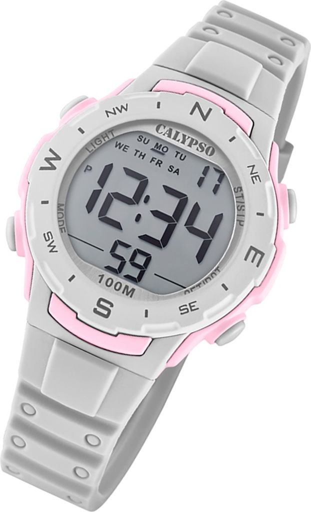 Calypso Digital Crush Kinderuhr Quarz Silikonband beige Produktbild 