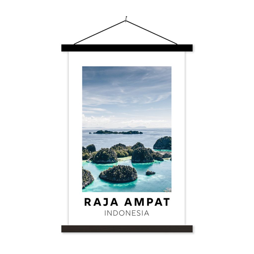 MuchoWow Textilposter Indonesien - Meer - Insel 120x180 cm mit schwarzem Rahmen - Fotos