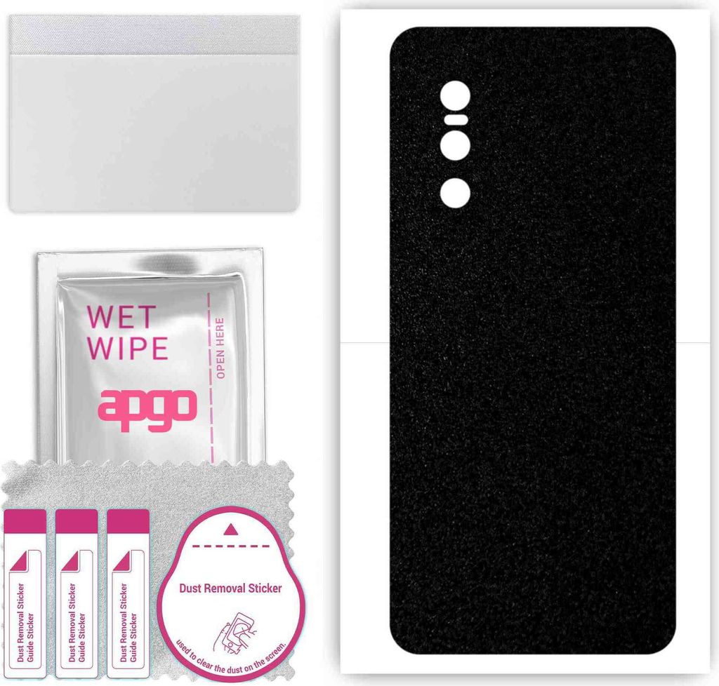 apgo Rückseite Schutzfolie, Skin, kompatibel mit vivo X27, Hinten Displayschutzfolie aus Vinylfolie, kratzfest, einfache Montage - Mattschwarz