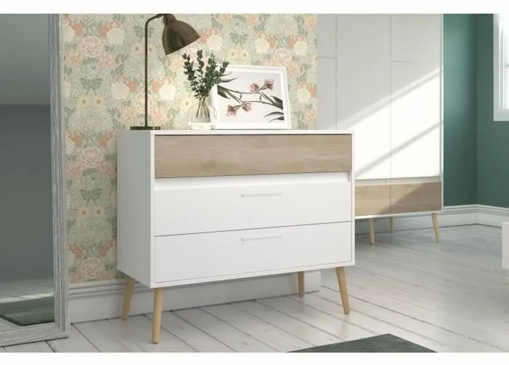 Commode de chambre Parisot à 3 tiroirs - Buffet de rangement compact