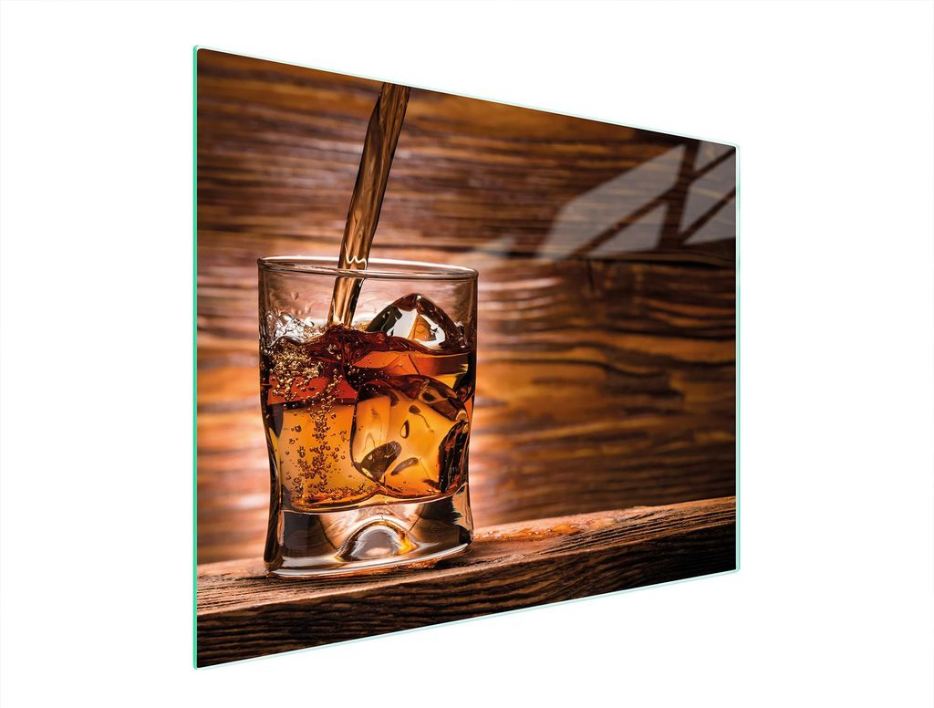Glasschneidebrett 52x40 Whisky
