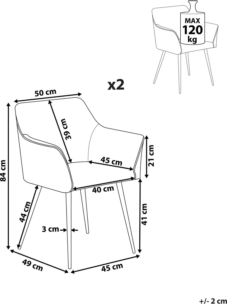 Tabouret de cuisine argenté lot de 2 avec repose-pieds métal BELIANI