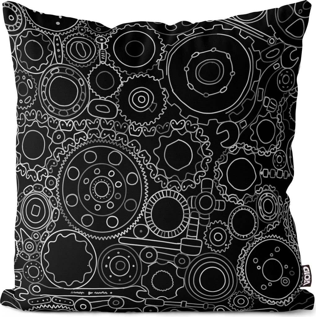 VOID Zahnräder Grafik Motor Kissenbezug Kissenhülle Sofakissen Kissen Deko Outdoor-Kissen Dekokissen