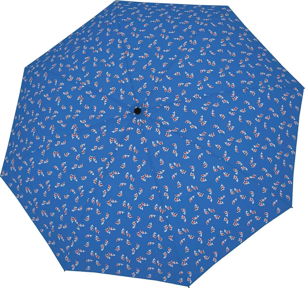 Ombrello donna doppio tessuto blu azzurro stampa farfalle