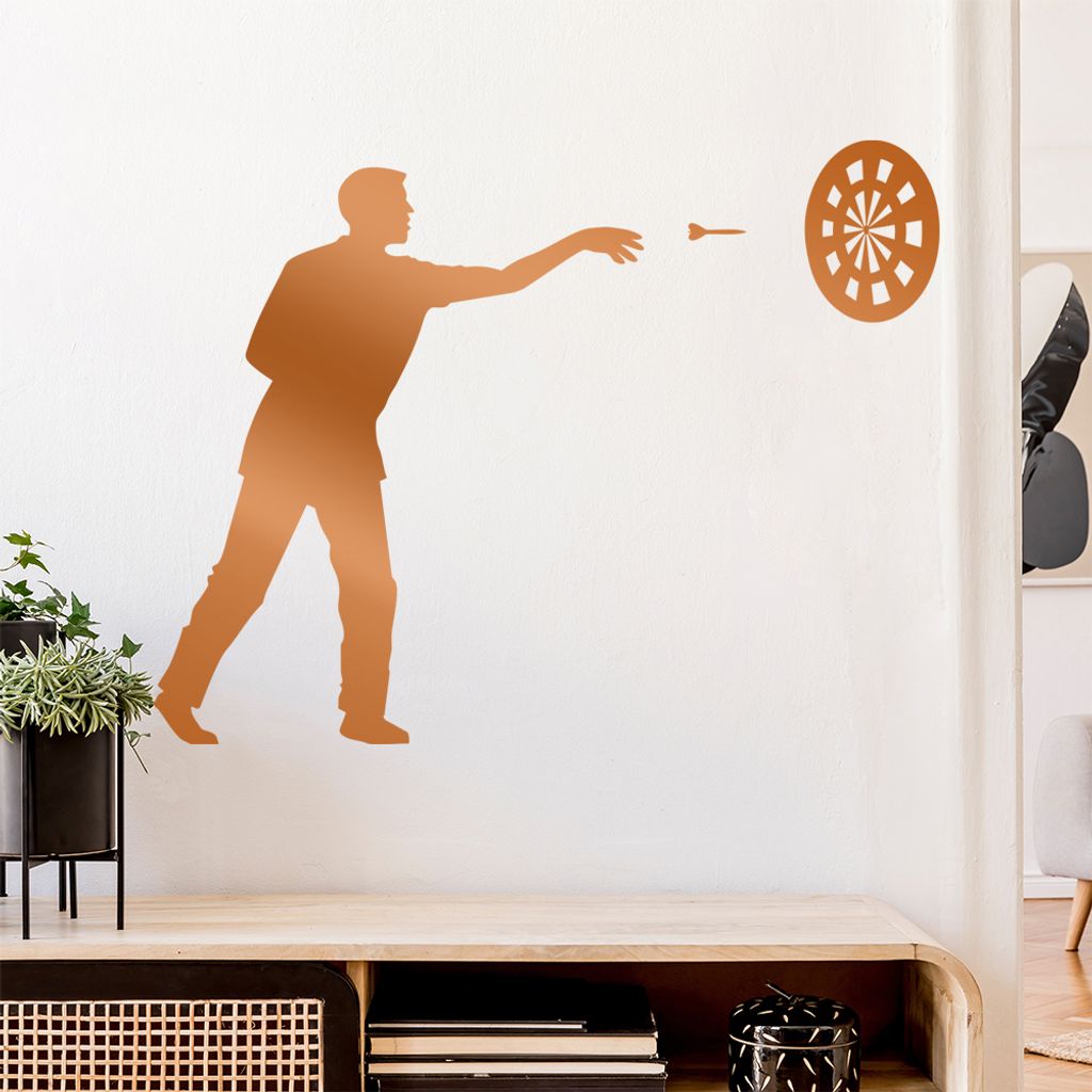 Darts Bullseye Spieler Figur Wandtattoo Wandaufkleber Wall Sticker - Dekoration, Küche, Wohnzimmer, Schlafzimmer, Badezimmer