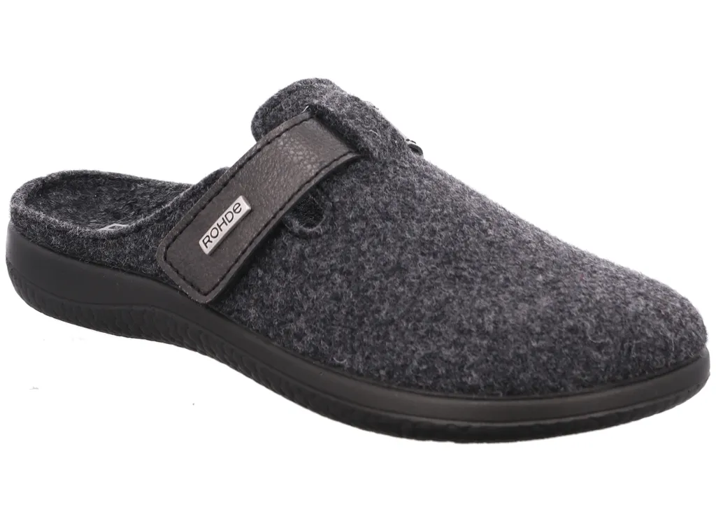 Rohde Damen Pantoffel Mit Keilabsatz – Gepolstert, Rutschfeste PVC-Sohle, Weite F 1/2