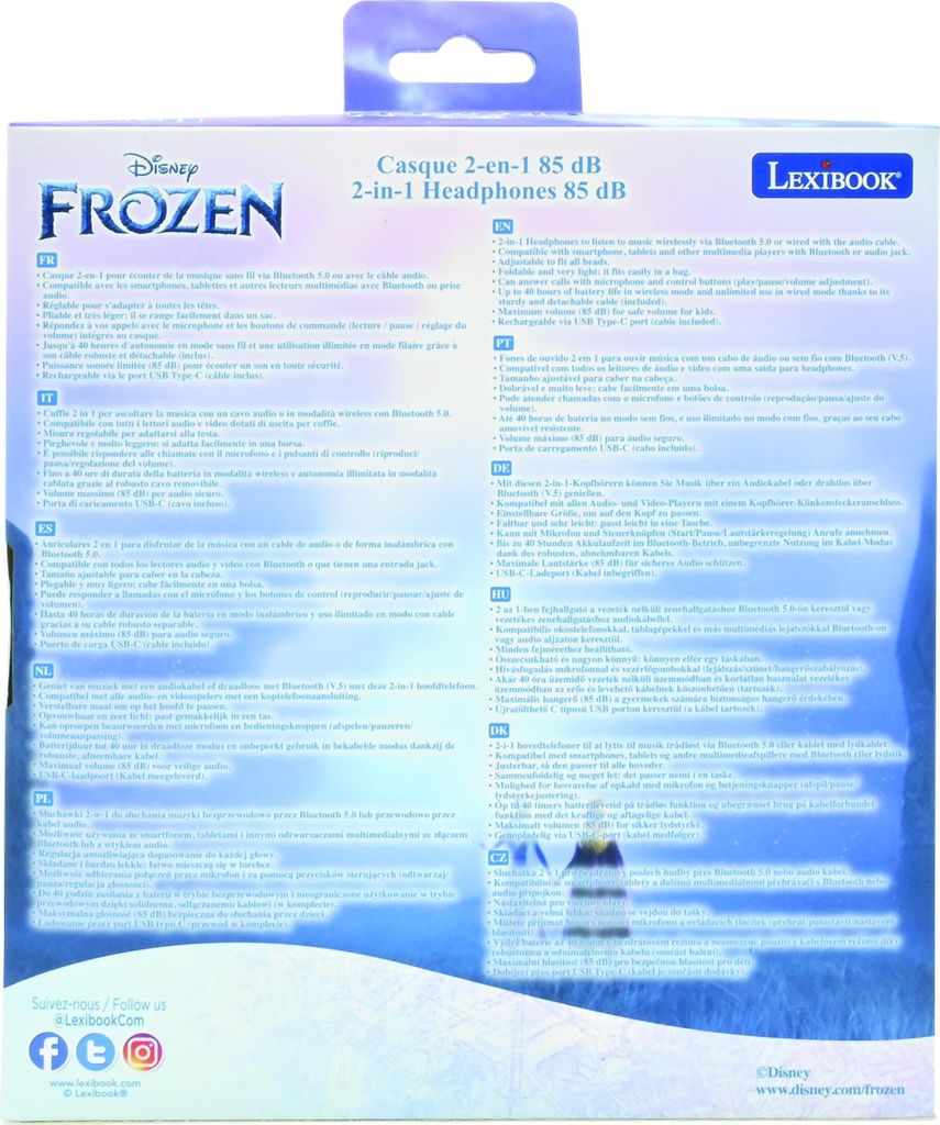 Lexibook Skládací bezdrátová sluchátka Ledové království Obrázek produktu 19