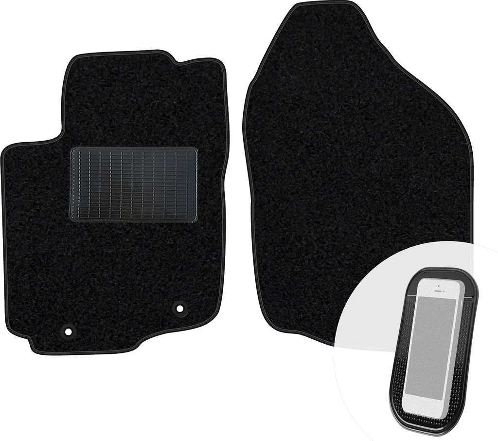moto-MOLTICO Tappetini anteriori per auto Velours Tappetini neri per auto Set 2 pezzi adatto per Toyota Rav 4 II 2003-2006