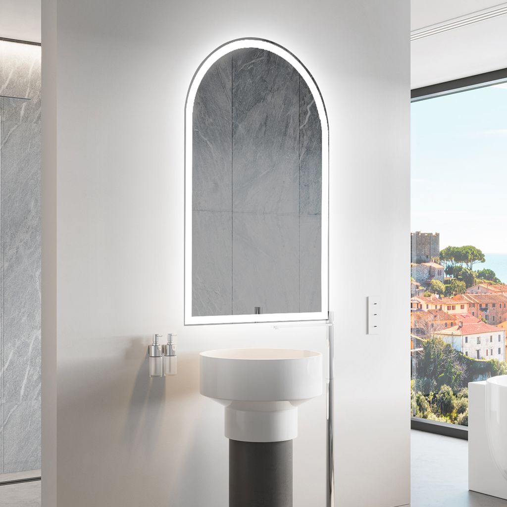 Unregelmäßiger asymmetrischer Spiegel mit LED Beleuchtung 90 x 170 cm - mit LED Beleuchtung - LED Farbe Kaltweiß 7000K - Individuell Nach Maß -...