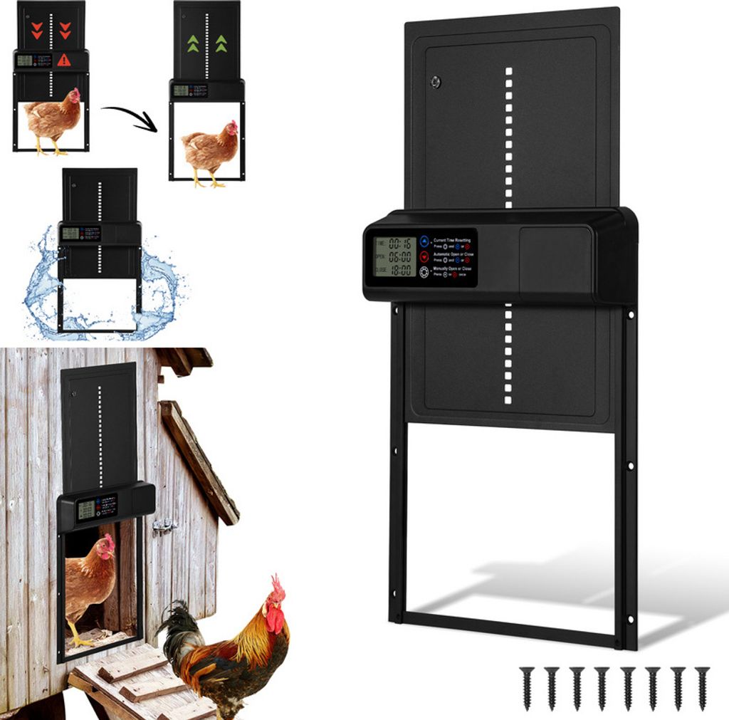 Aopunly Automatická klapka pro kuřata s časovým a manuálním Obrázek produktu 