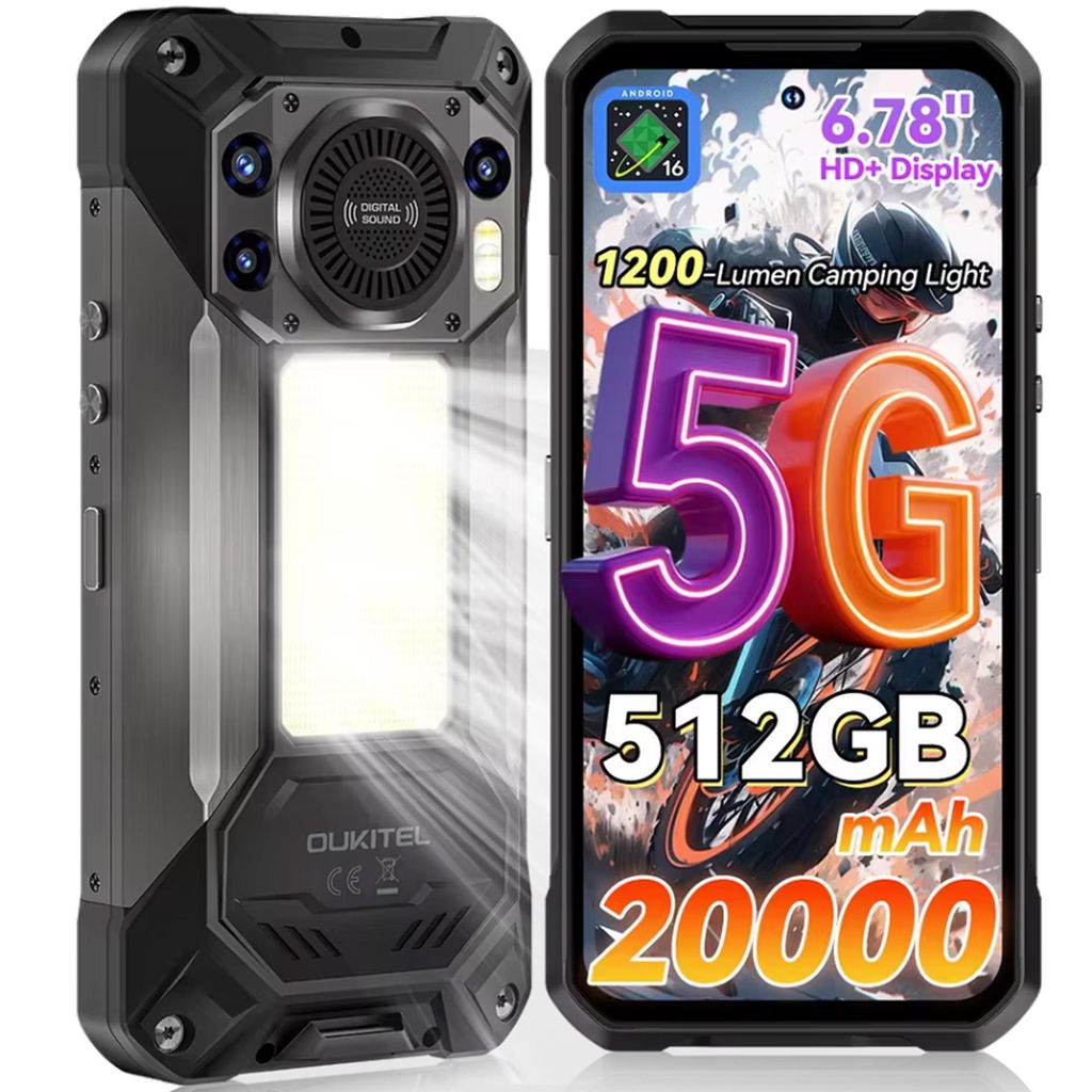 OUKITEL WP61 Outdoor Handy 5G 36GB+512GB Android 16 Outdoor Produktbild 
