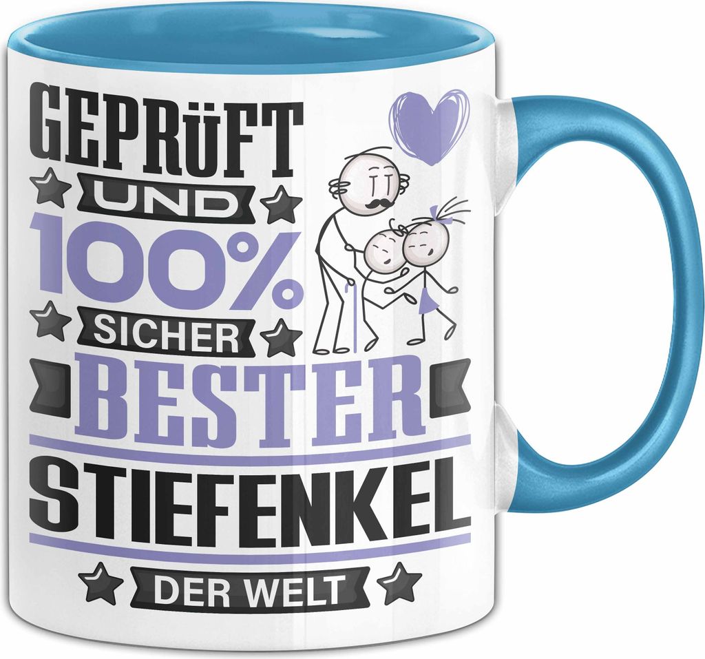 Stiefenkel Geschenk Lustiger Spruch für Stiefenkel Geschenkidee Bester Stiefenkel Der Welt (Blau)