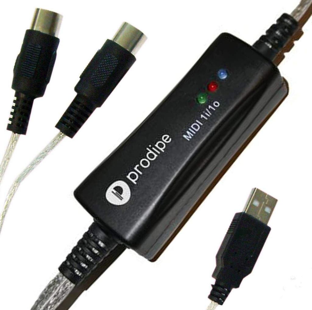 USB-MIDI-Konverter 1i1o, 2m Kabel, mit LED-Anzeige für MIDI Produktbild 