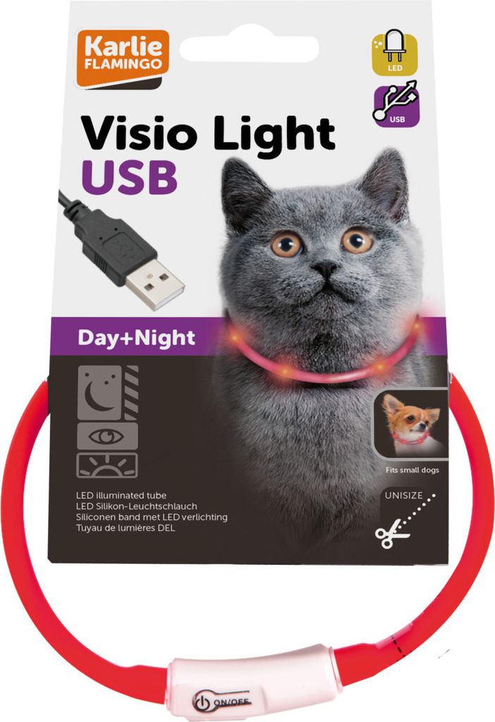 Karlie - Visio Light Led Halsband Katze, 35Cm Rot Produktbild 4