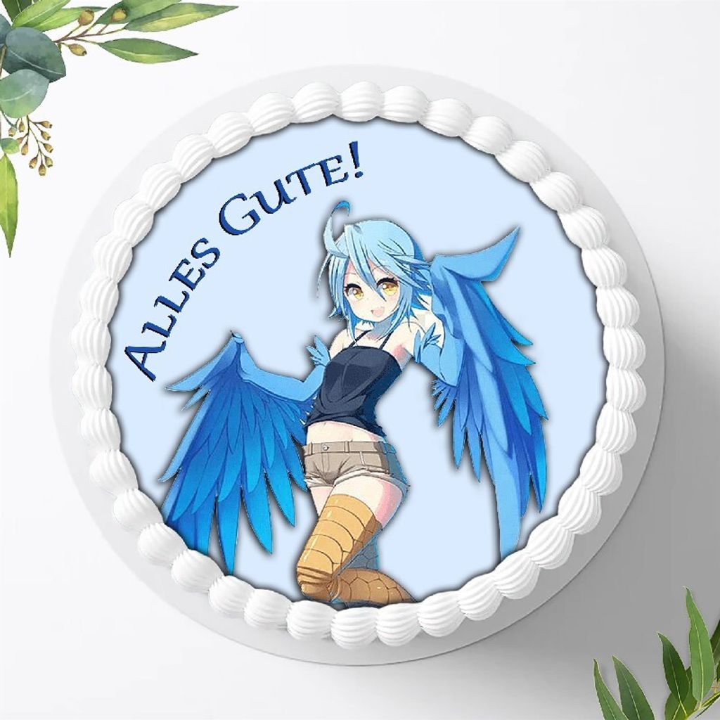Für die Geburtstags Torte ein Tortenaufleger, Zuckerbild mit dem Motiv: Anime Manga, Essbares Foto für Torten, Fondant, Ø 20cm, 0322c