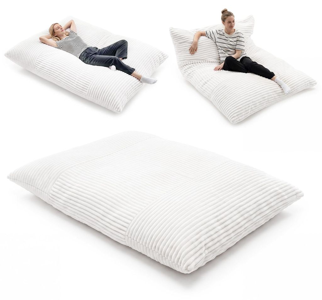 COSTWAY, pouf 2-in-1, sacco di fagioli con rivestimento Immagine del prodotto 