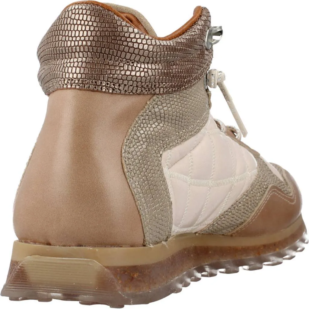 Zapatillas Mujer Cetti C1048chess Brun Clair - Baskets Cuir Premium