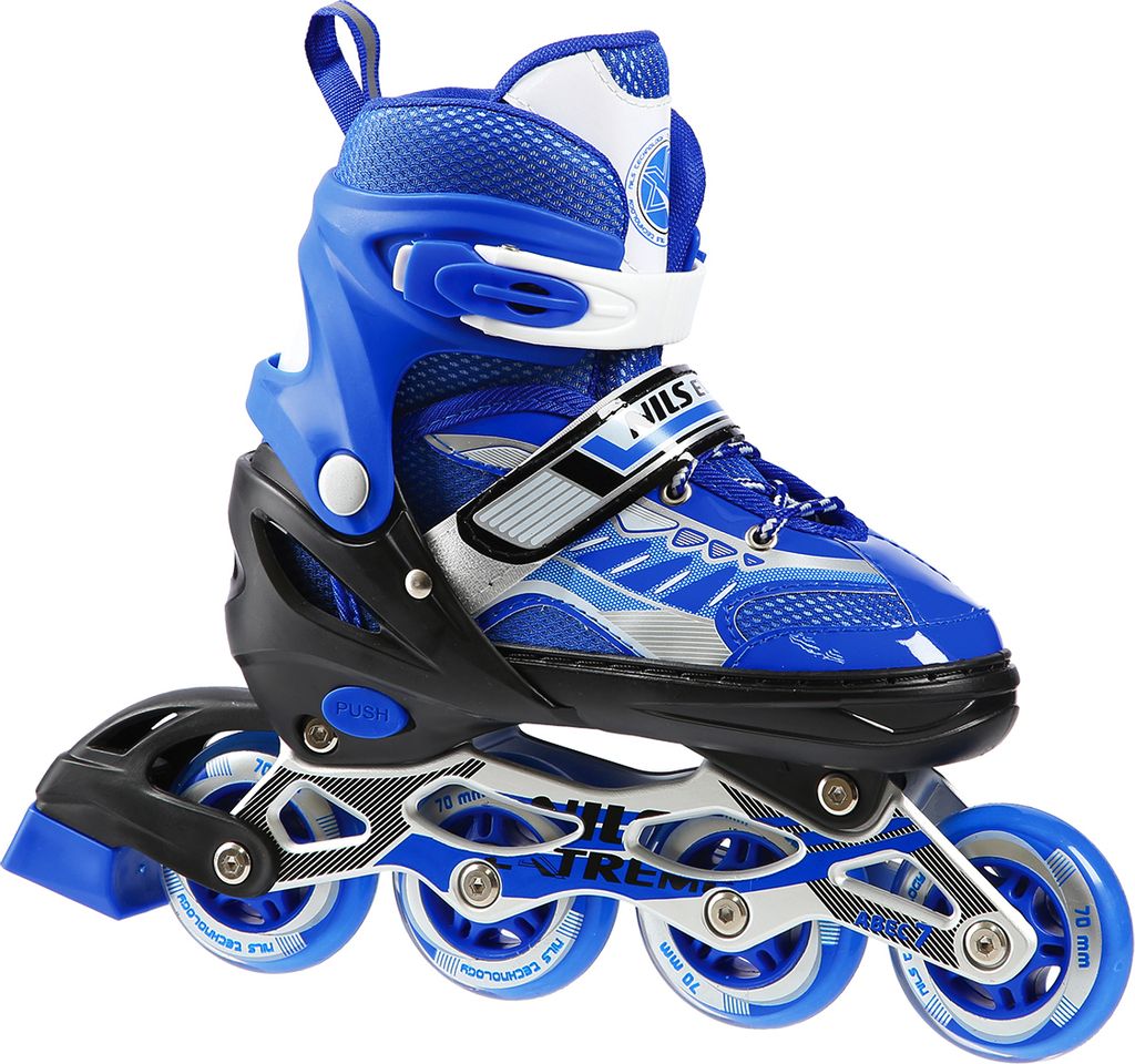 Nils Extreme Inline Skates Mädchen und Jungen - ABEC7 Kugellager - Rollerblades Damen und Herren - Rollerskates Größenverstellbar 39-42 - Blau -...