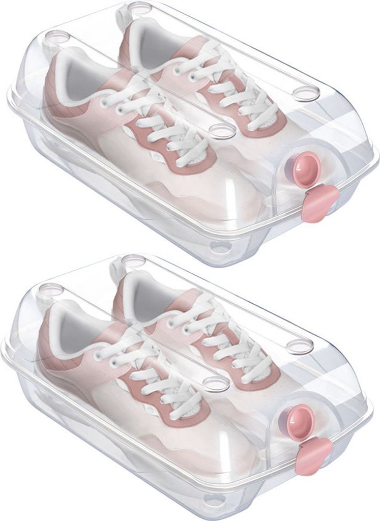 2 Stück Schuhaufbewahrungsbox, verdickt, transparent, mit Belüftungsloch, staubdicht, rissfest, wiederverwendbar, universelle Kofferraumbox, Schu...